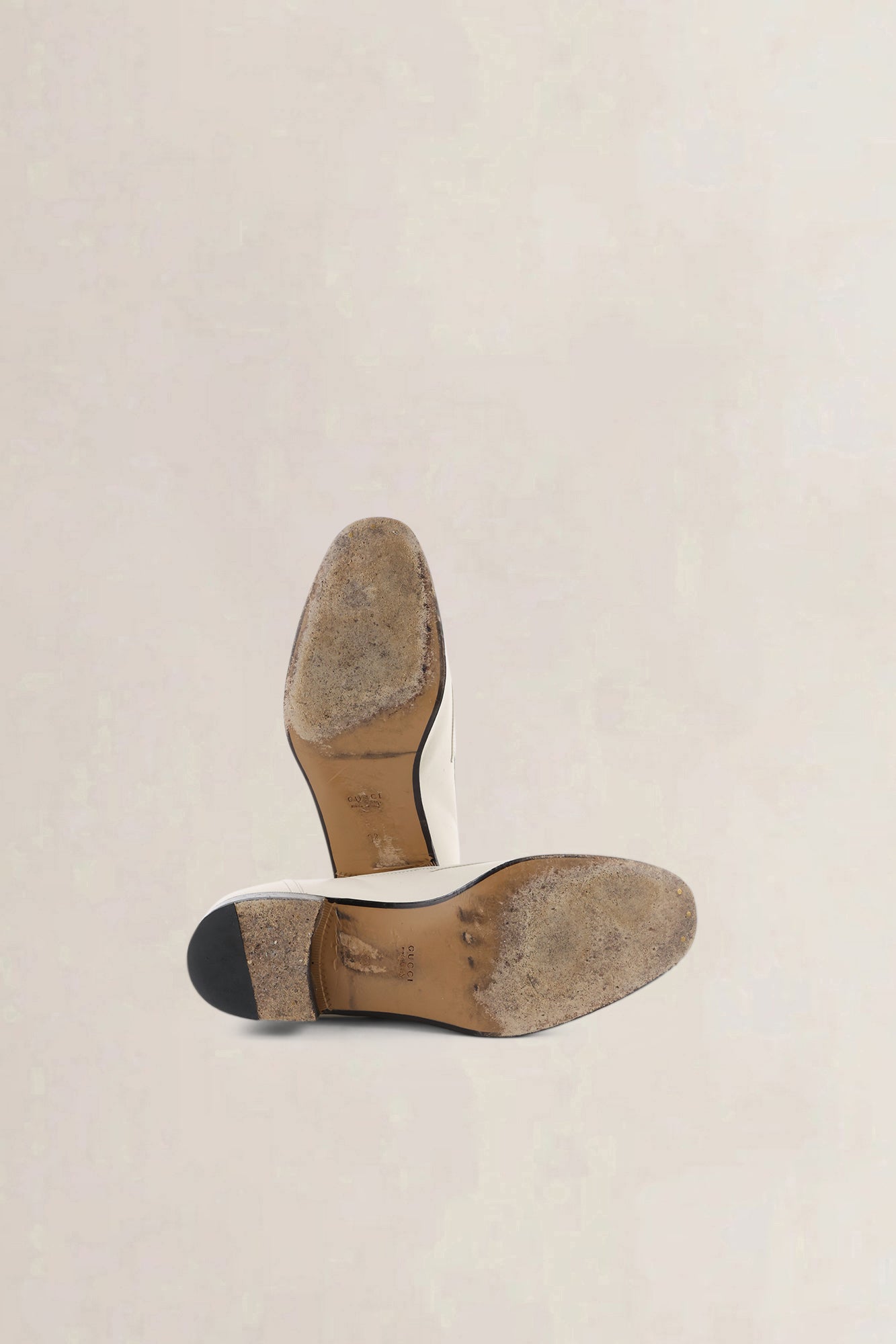 Gucci White Interlocking G Horsebit Loafers