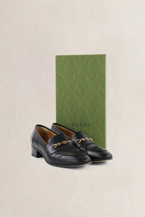 Gucci Black Interlocking G Horsebit Loafers