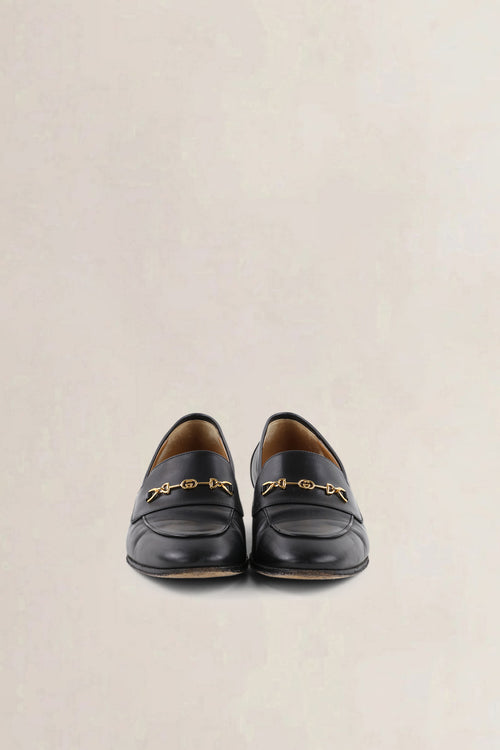 Gucci Black Interlocking G Horsebit Loafers