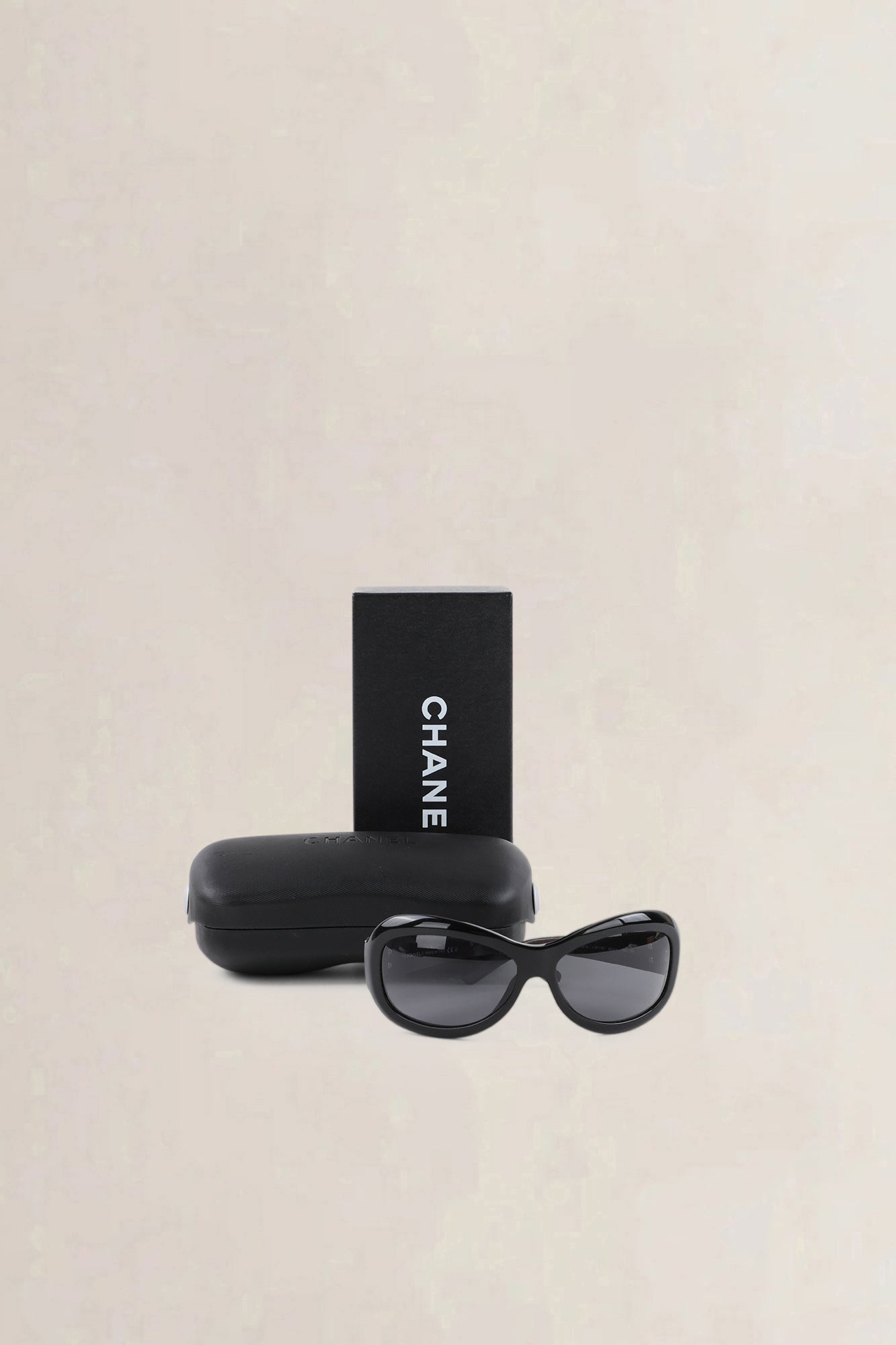 Chanel Black & Brown Interlocking CC Logo Oversize Sunglasses
