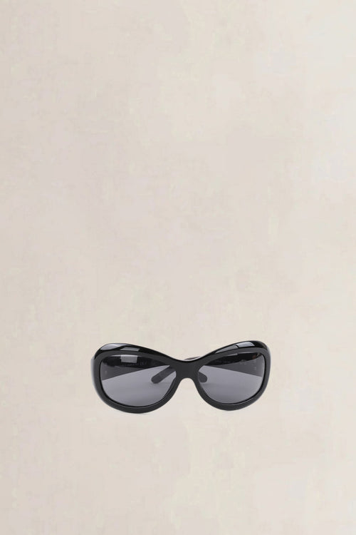 Chanel Black & Brown Interlocking CC Logo Oversize Sunglasses