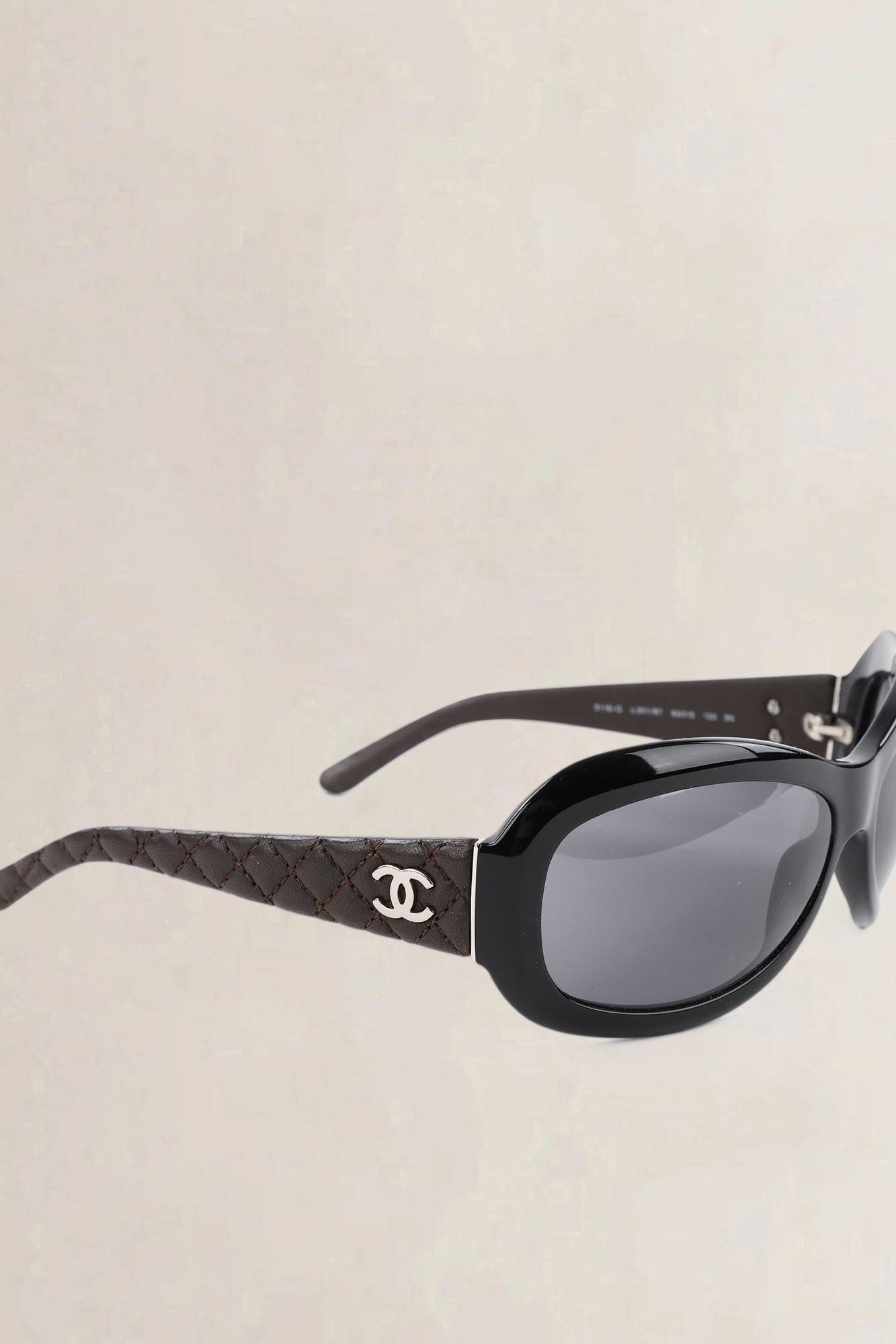 Chanel Black & Brown Interlocking CC Logo Oversize Sunglasses