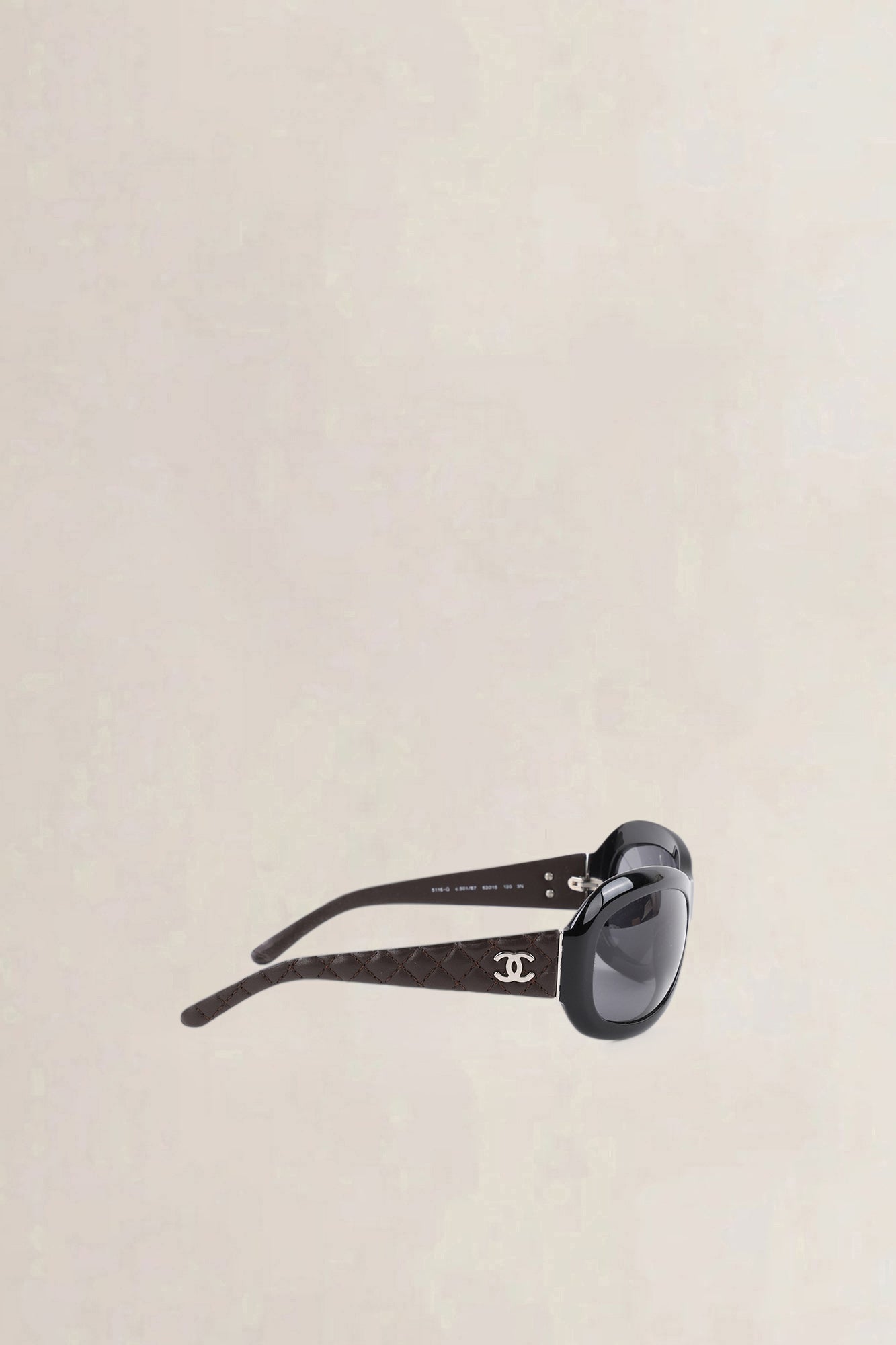 Chanel Black & Brown Interlocking CC Logo Oversize Sunglasses