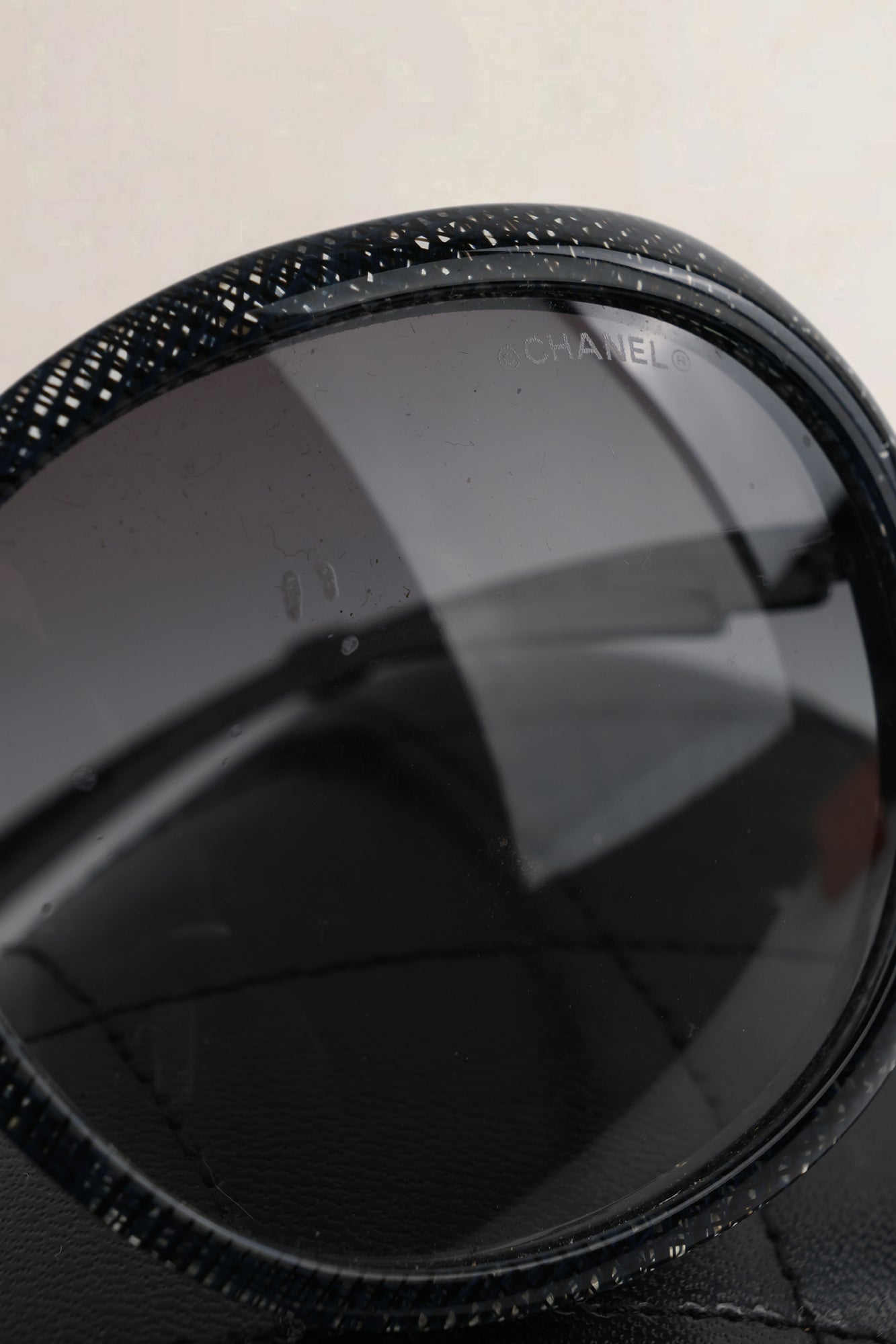 Chanel Black & Brown Interlocking CC Logo Oversize Sunglasses