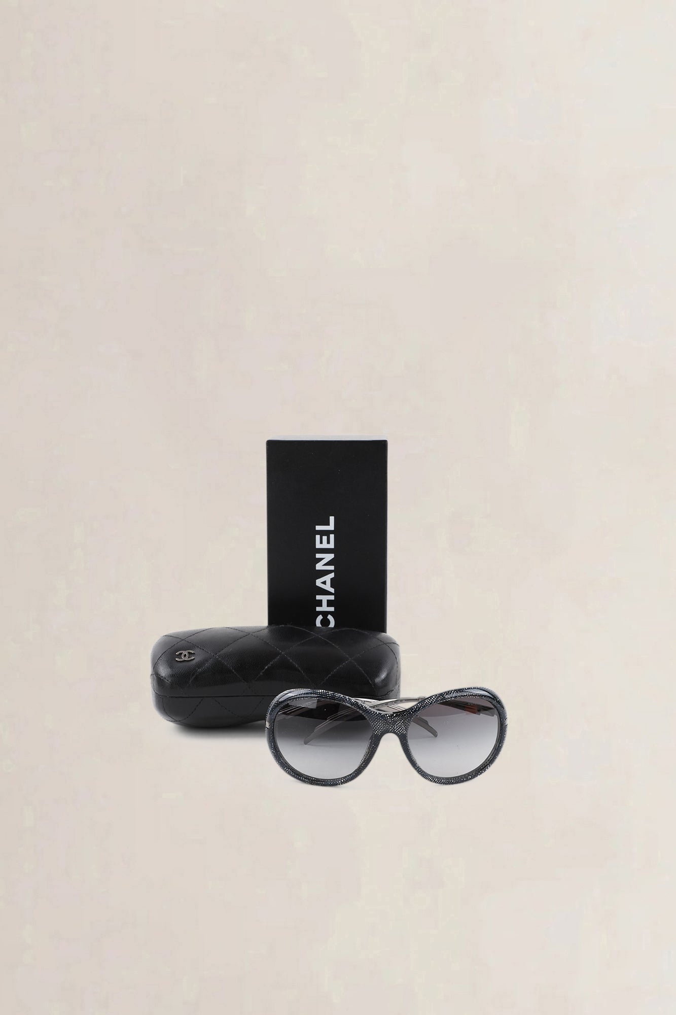 Chanel Blue Interlocking CC Logo Oversize Sunglasses