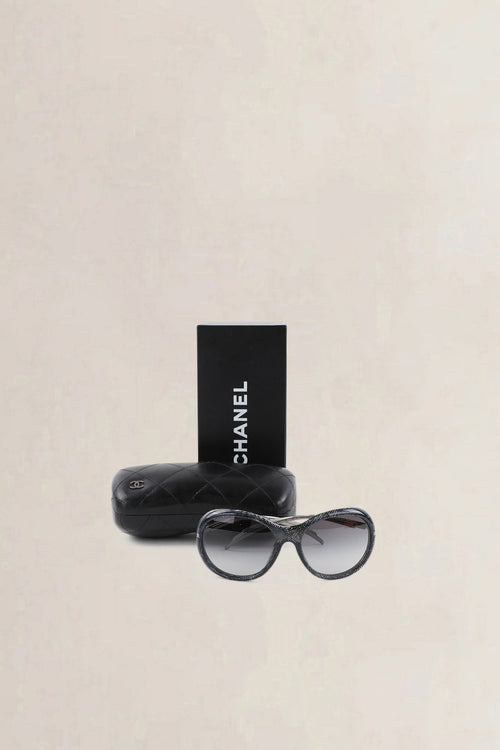 Chanel Blue Interlocking CC Logo Oversize Sunglasses