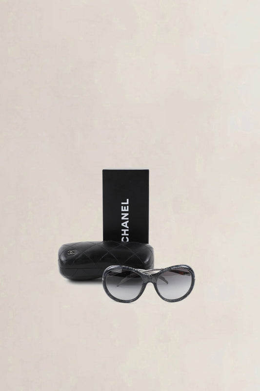 Chanel Blue Interlocking CC Logo Oversize Sunglasses
