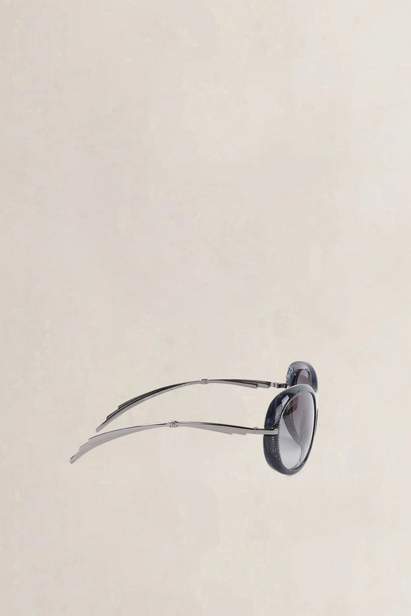 Chanel Blue Interlocking CC Logo Oversize Sunglasses