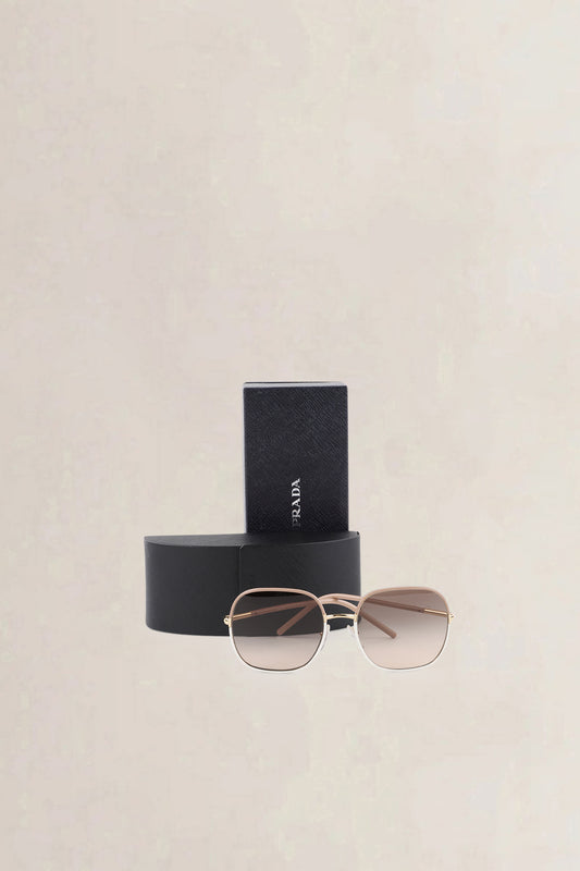 Prada White & Pink Square Sunglasses