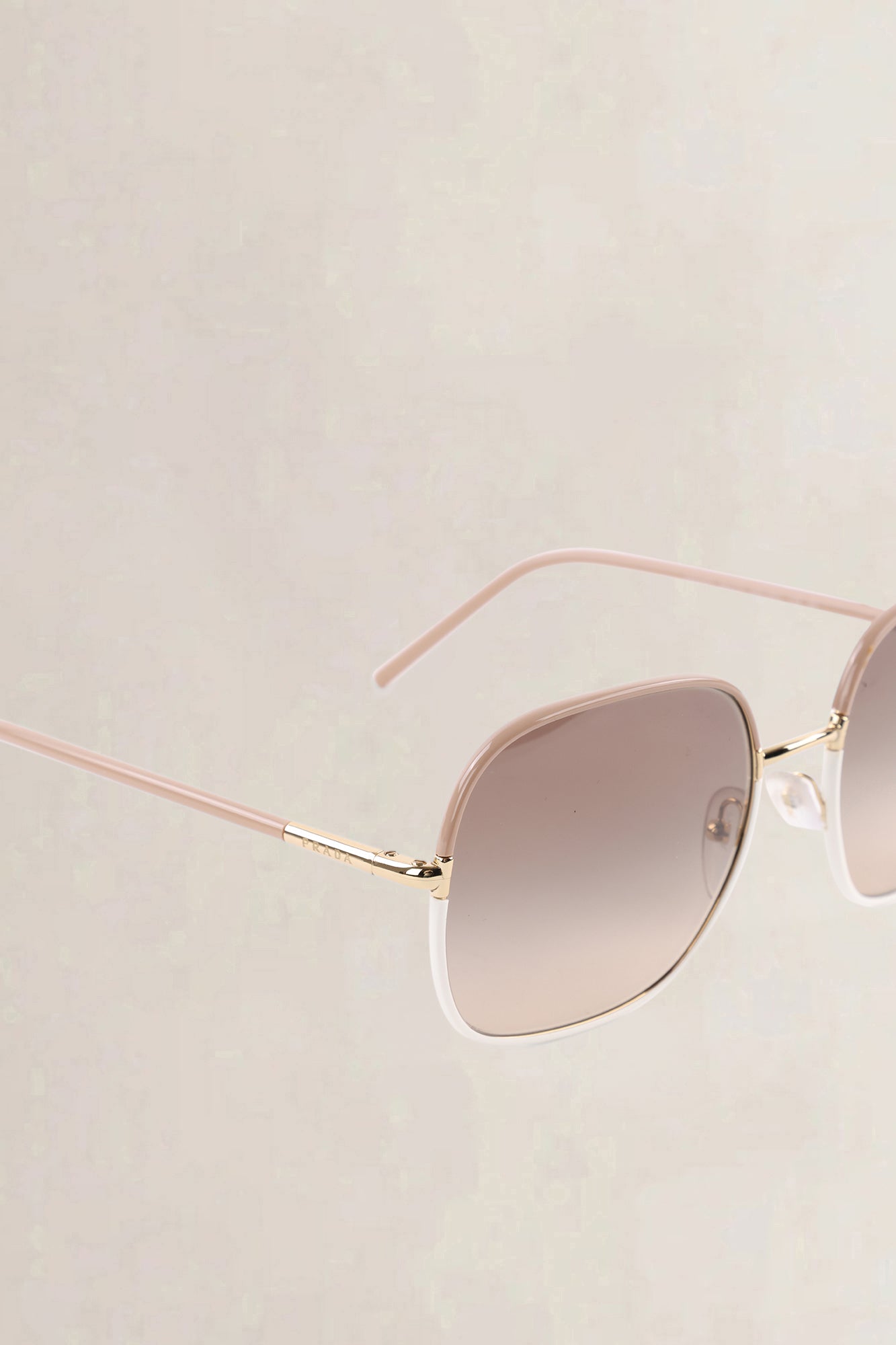 Prada White & Pink Square Sunglasses