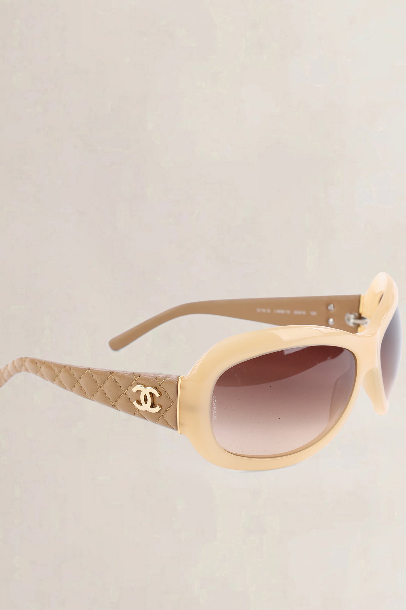 Chanel Beige Interlocking CC Logo Oversize Sunglasses