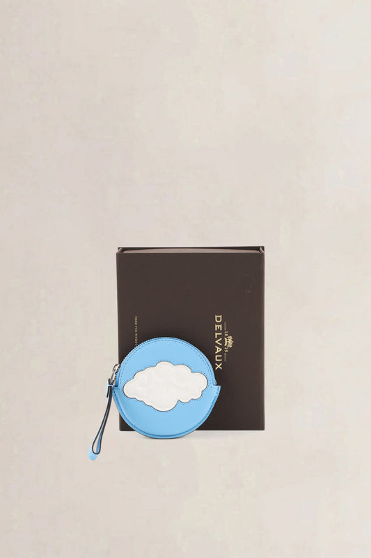Delvaux Blue "Dans les Nuages" Round Coin Purse