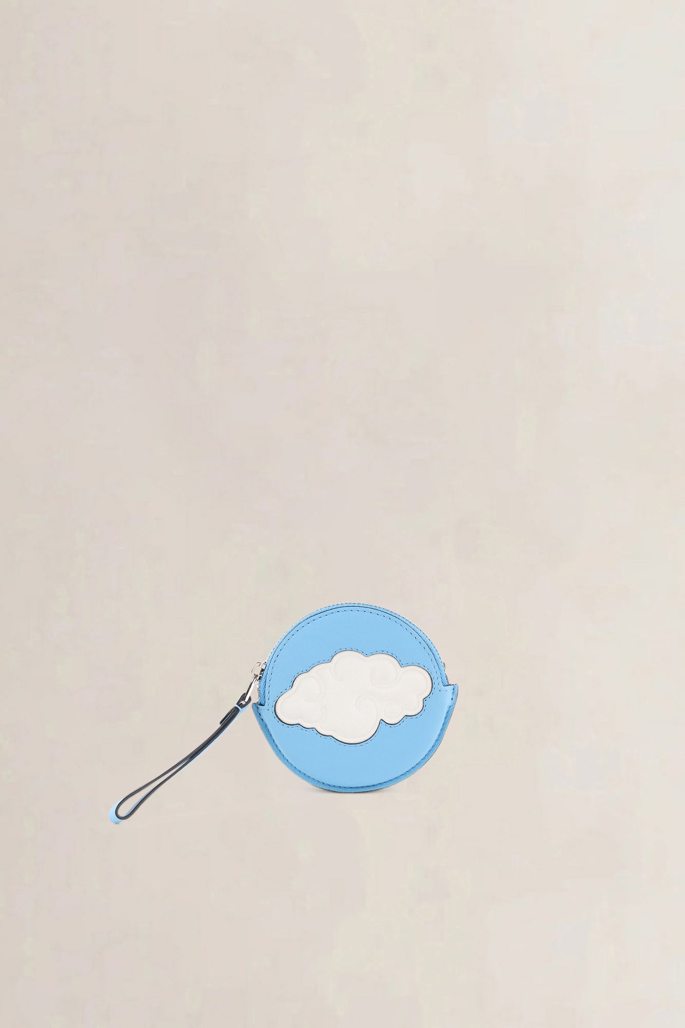 Delvaux Blue "Dans les Nuages" Round Coin Purse