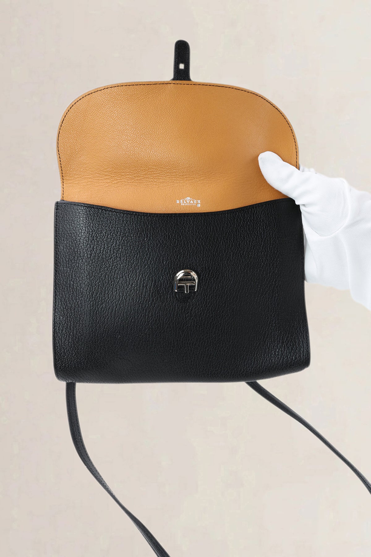 Delvaux Black Leather Crossbody Bag