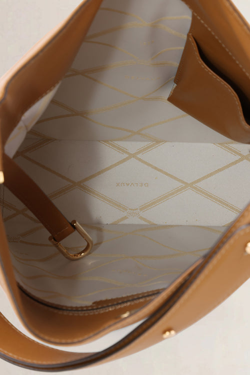 Delvaux Cognac Louise Hobo Shoulder Bag