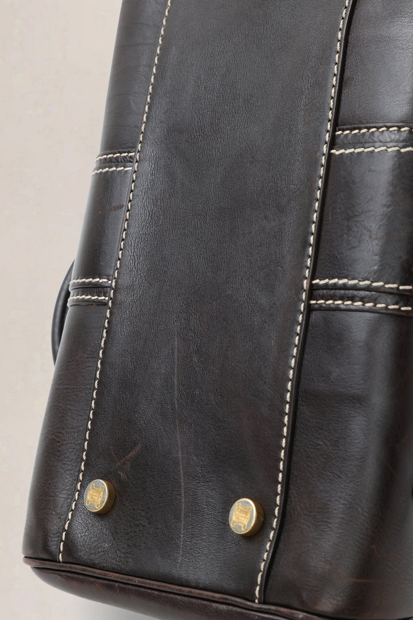 Celine Brown Ella Frame Vintage Top Handle Bag