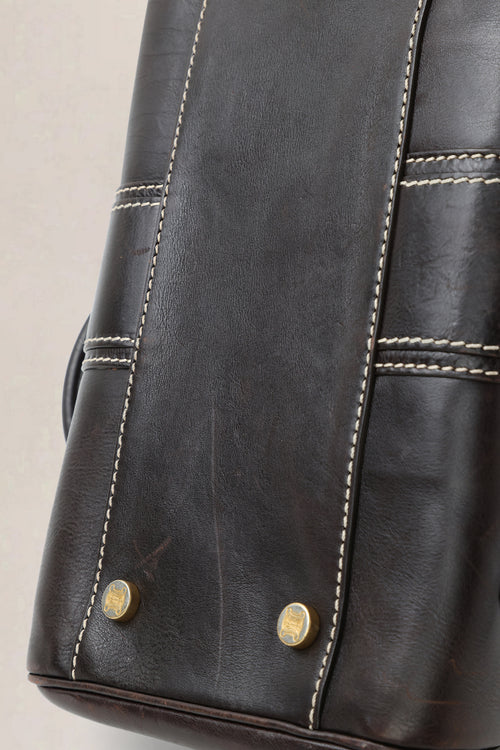 Celine Brown Ella Frame Vintage Top Handle Bag