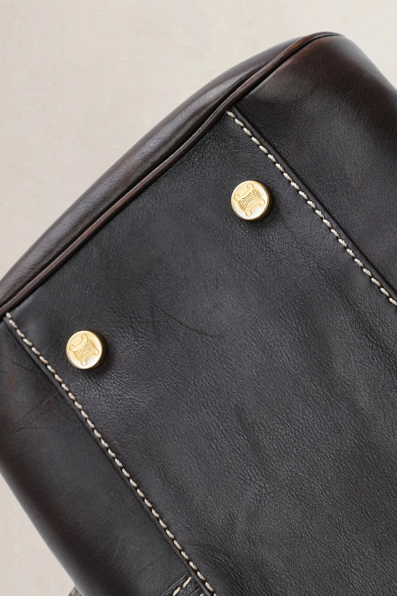 Celine Brown Ella Frame Vintage Top Handle Bag