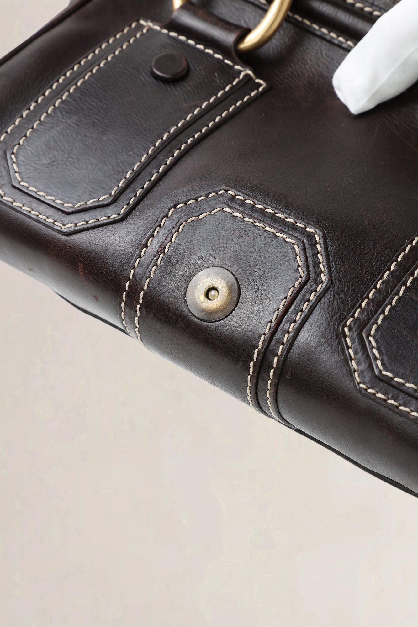 Celine Brown Ella Frame Vintage Top Handle Bag