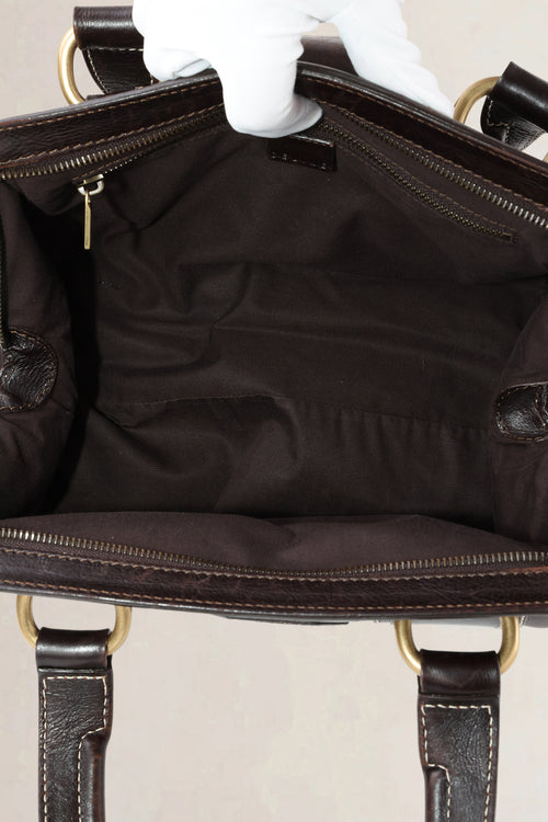Celine Brown Ella Frame Vintage Top Handle Bag