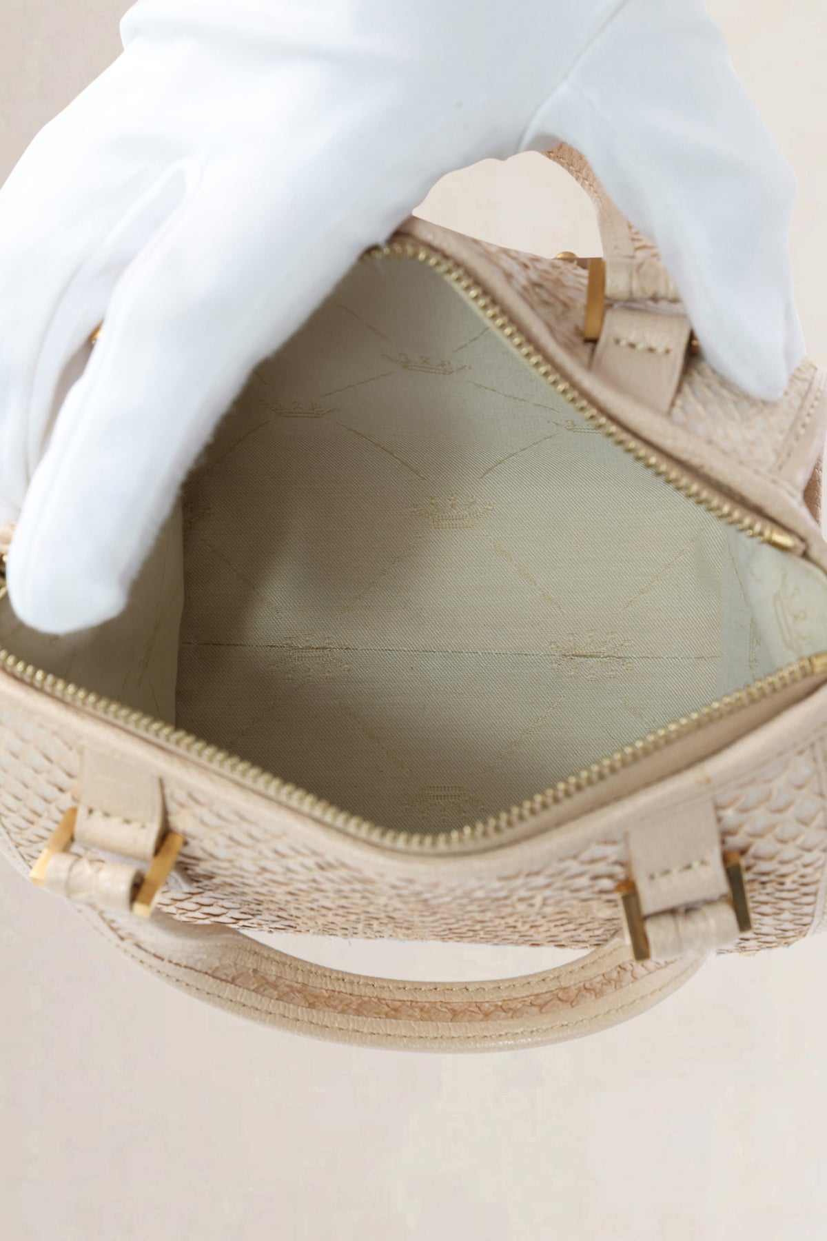 Delvaux Light Pink Le Astrid Mini Exotic Fish Skin Top Handle Bag