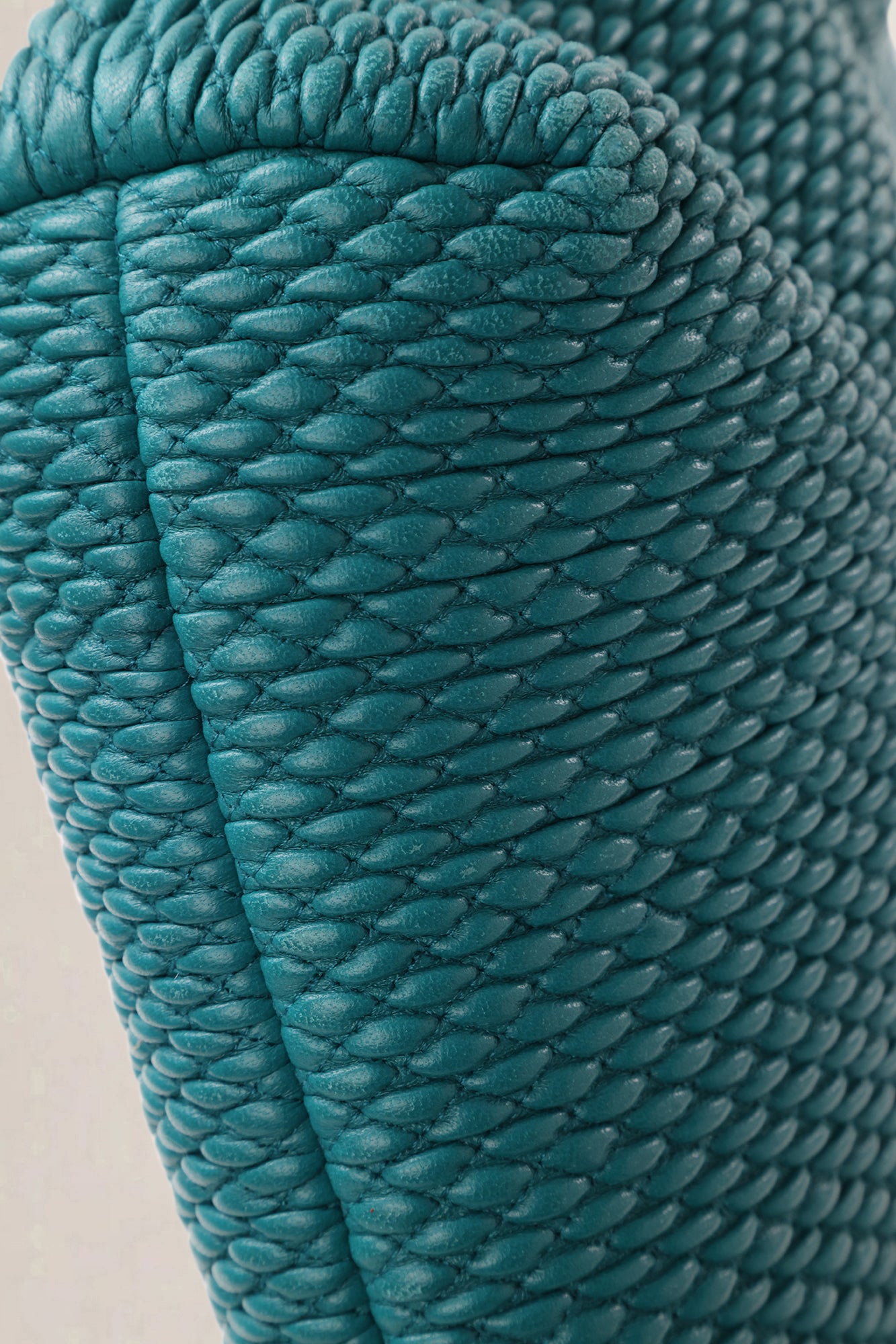Bottega Veneta Teal Braided "The Point" Crossbody Bag