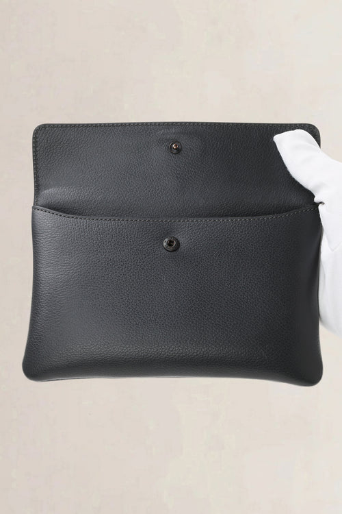Delvaux Anthracite Pochette Diabolo Clutch