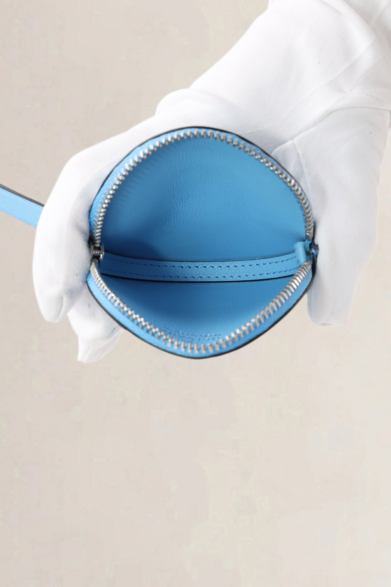 Delvaux Blue "Dans les Nuages" Round Coin Purse