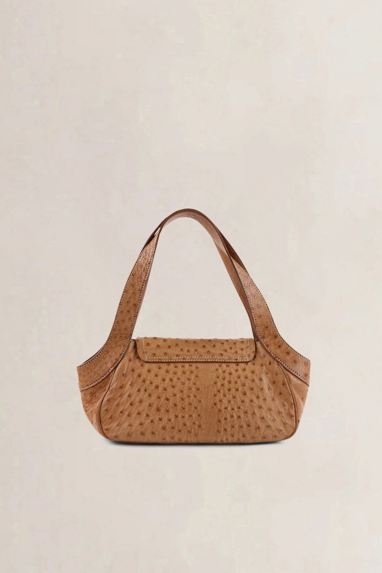 Prada Brown Ostrich Leather Shoulder Bag