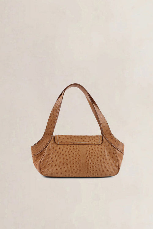 Prada Brown Ostrich Leather Shoulder Bag