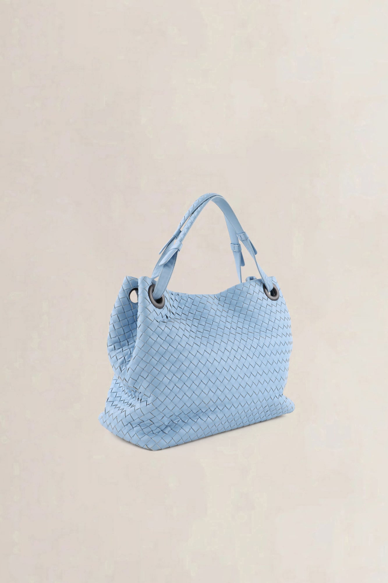 Bottega Veneta Light Blue Intrecciato Leather Garda Shoulder Bag