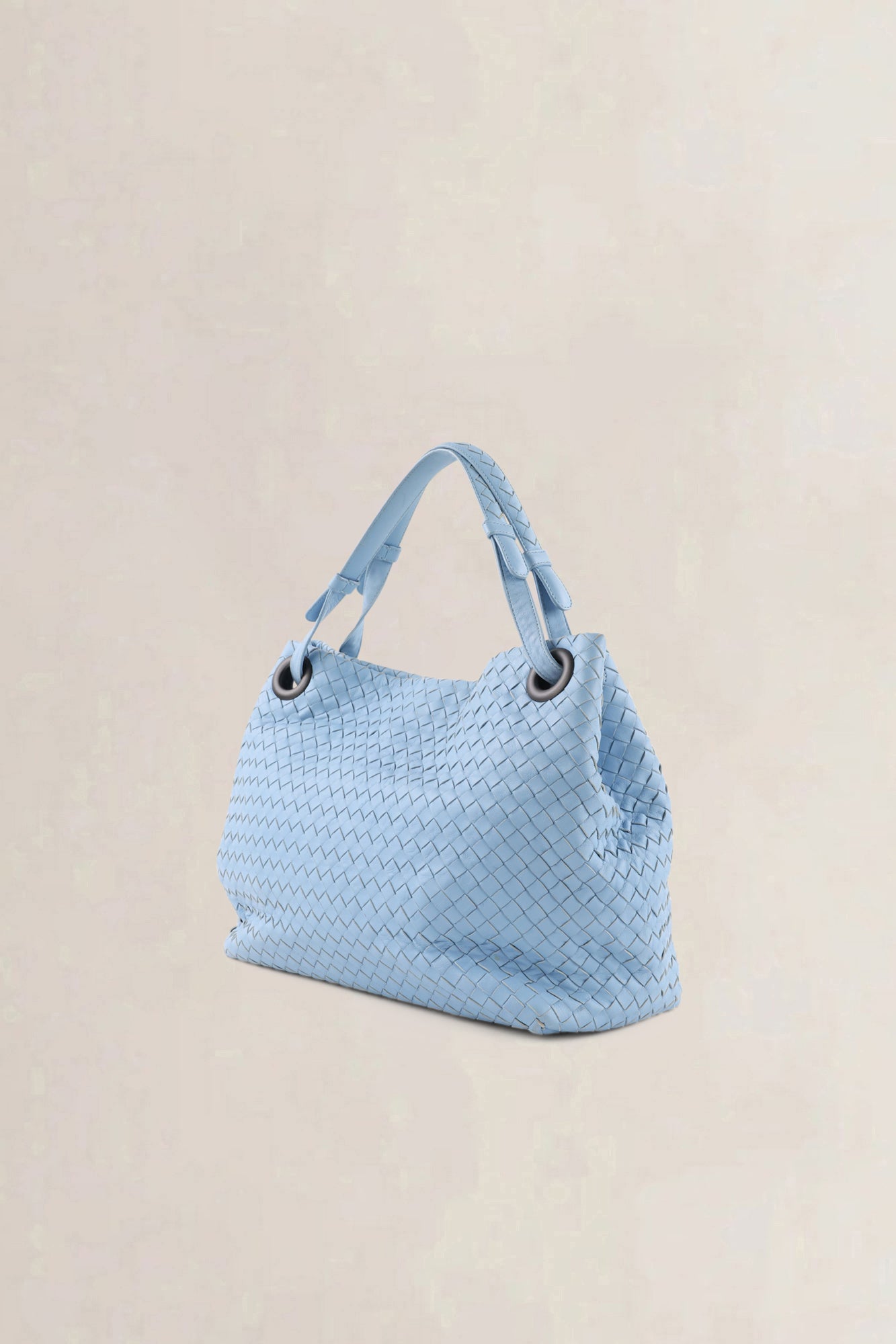 Bottega Veneta Light Blue Intrecciato Leather Garda Shoulder Bag