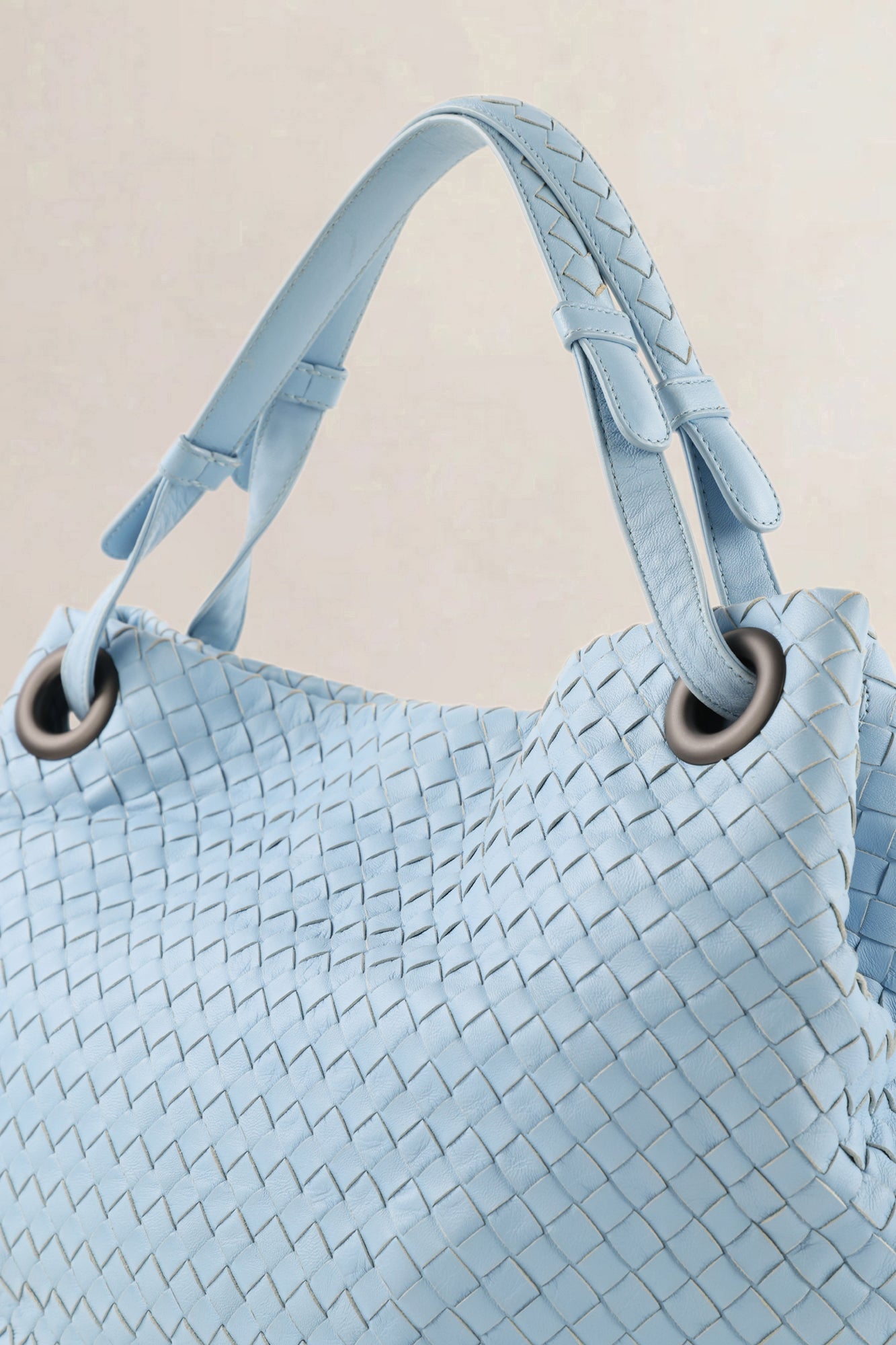 Bottega Veneta Light Blue Intrecciato Leather Garda Shoulder Bag