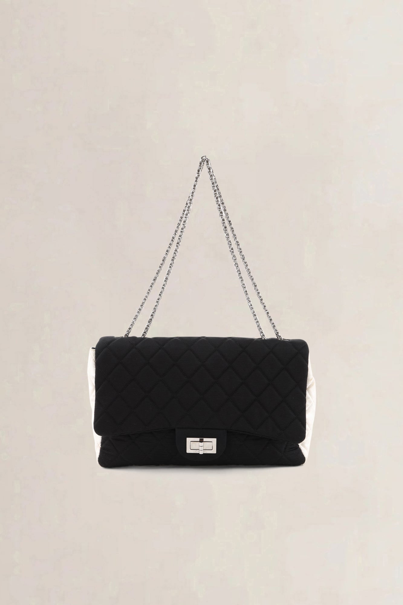 Chanel Black/White Cloth 2.55 Reissue Crossbody Bag