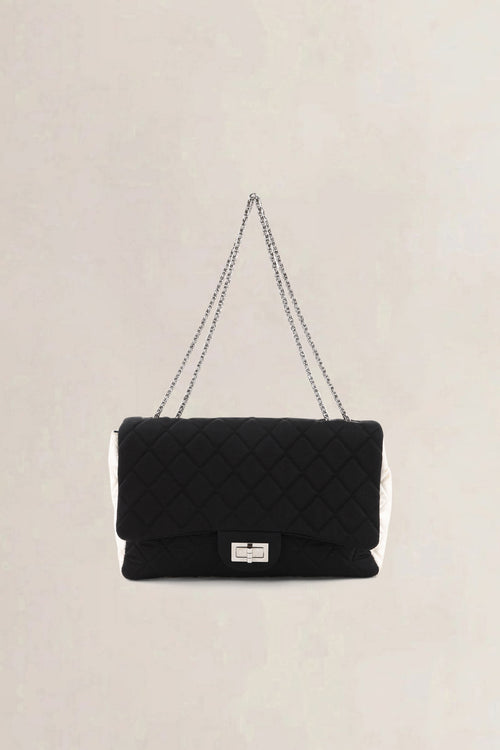 Chanel Black/White Cloth 2.55 Reissue Crossbody Bag