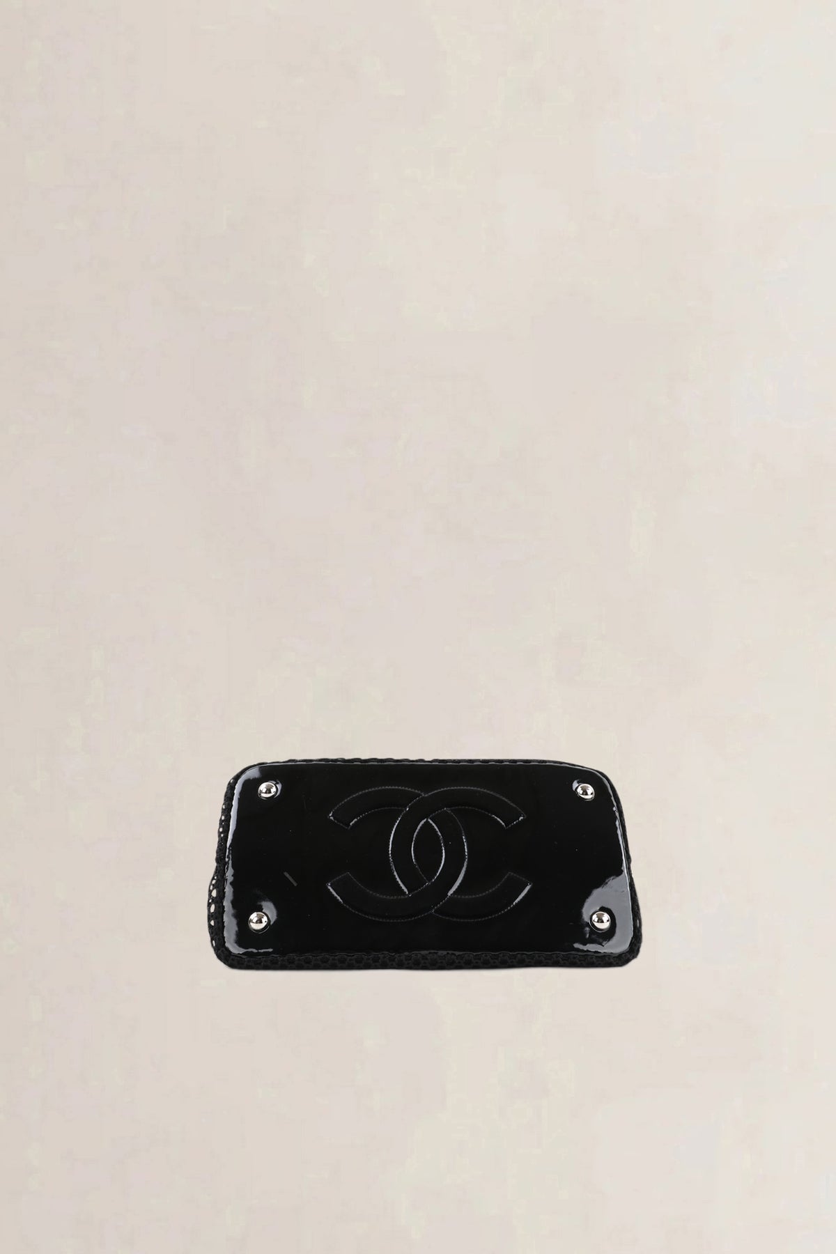 Chanel Black Patent Leather La Madrague Shoulder Bag