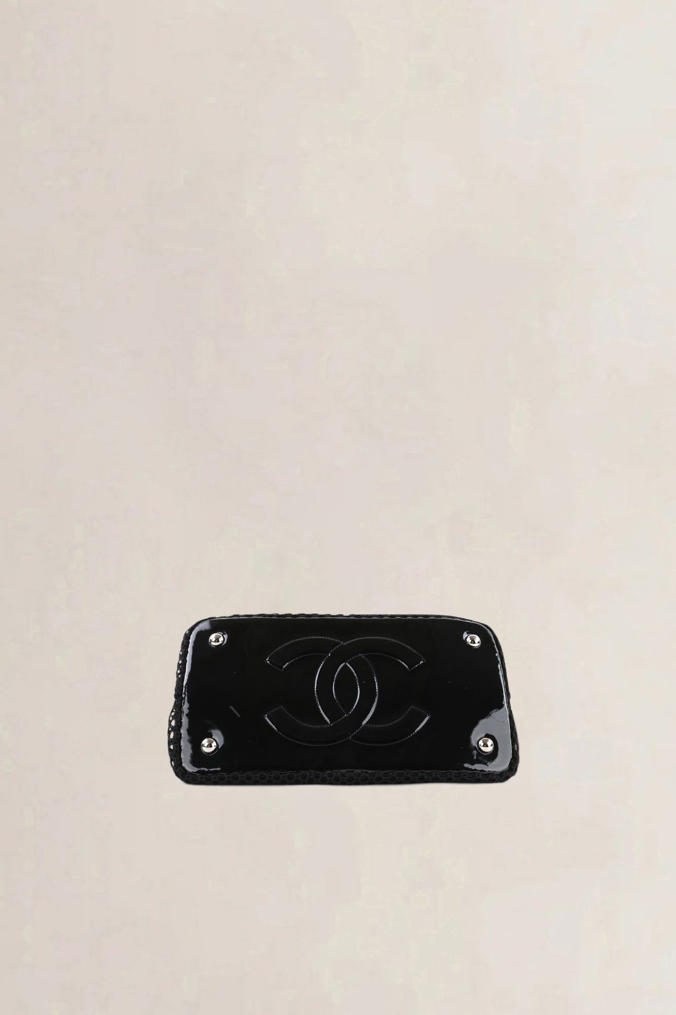 Chanel Black Patent Leather La Madrague Shoulder Bag