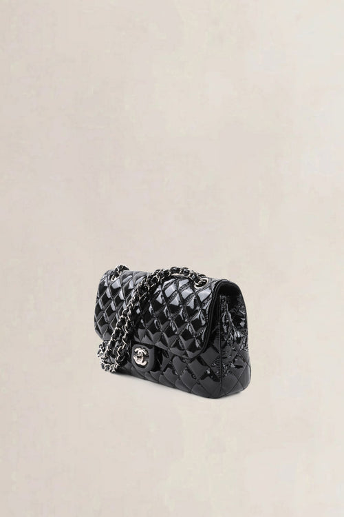 Chanel Black Patent Leather La Madrague Shoulder Bag