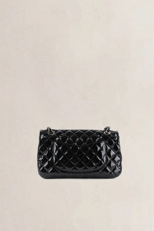Chanel Black Patent Leather La Madrague Shoulder Bag