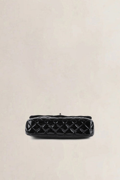 Chanel Black Patent Leather La Madrague Shoulder Bag