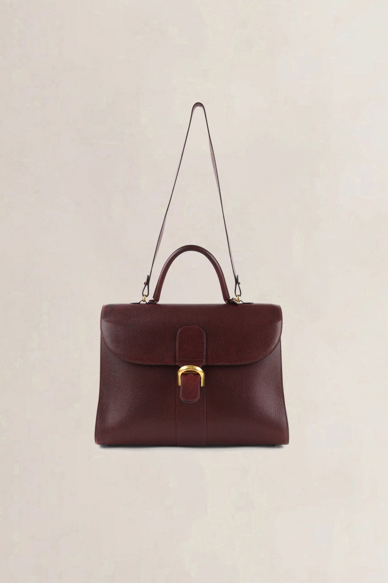 Delvaux Burgundy Jumping Calf Brillant Amethyste Briefcase Crossbody Bag