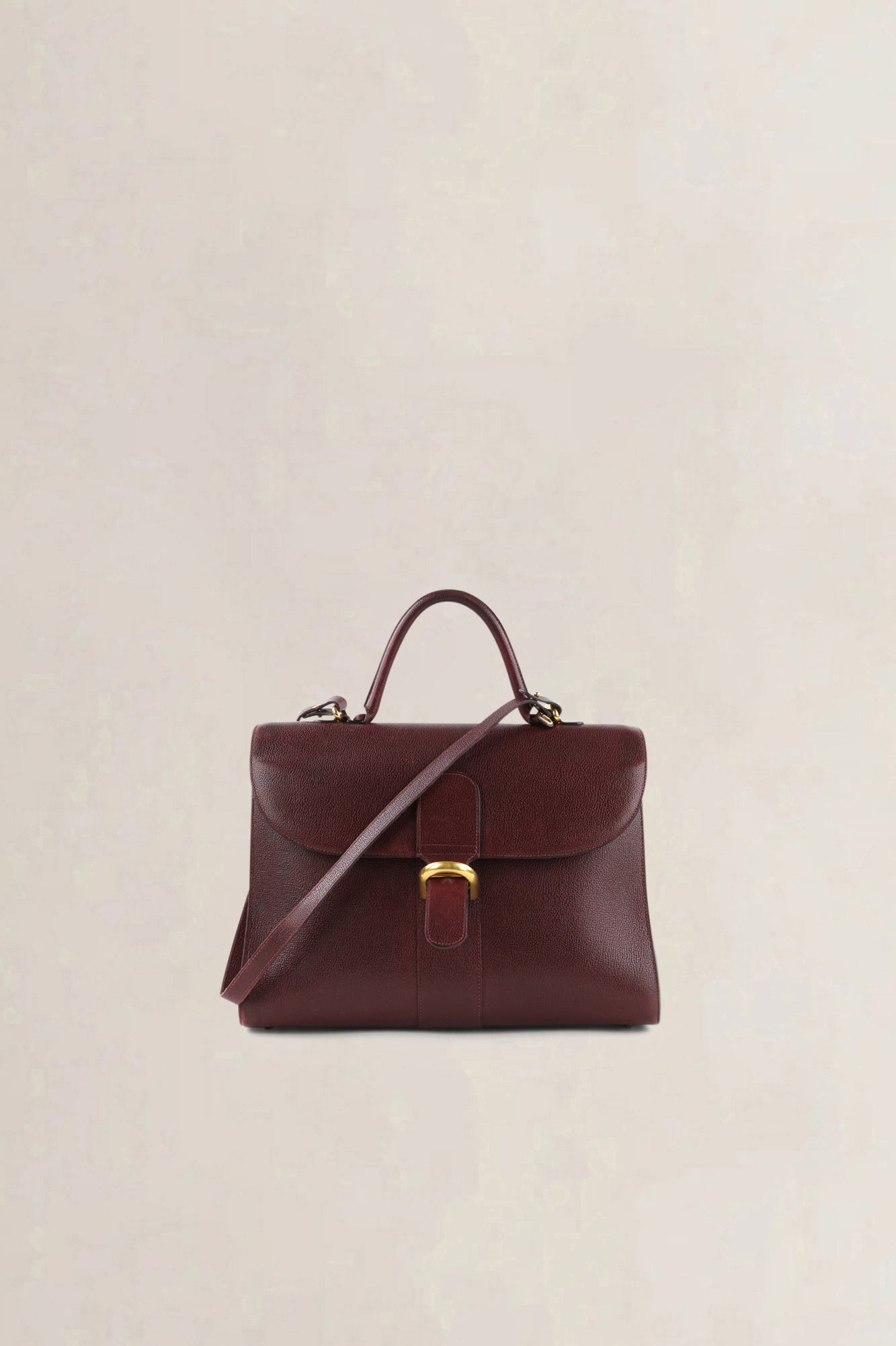 Delvaux Burgundy Jumping Calf Brillant Amethyste Briefcase Crossbody Bag