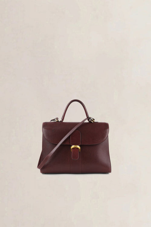 Delvaux Burgundy Jumping Calf Brillant Amethyste Briefcase Crossbody Bag