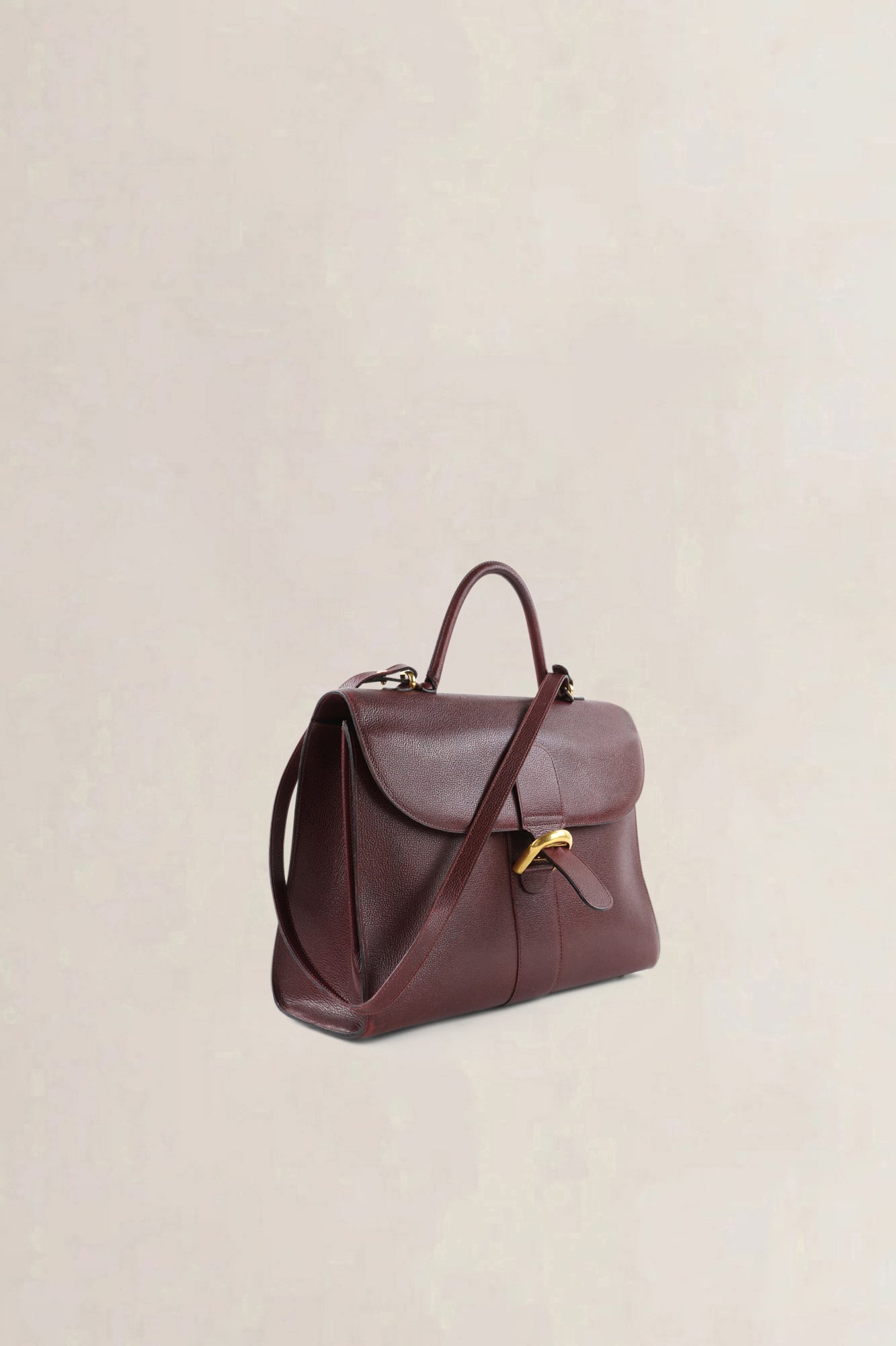 Delvaux Burgundy Jumping Calf Brillant Amethyste Briefcase Crossbody Bag
