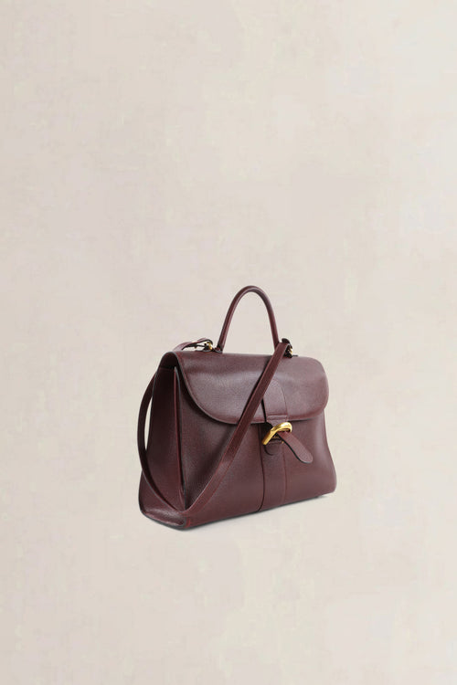 Delvaux Burgundy Jumping Calf Brillant Amethyste Briefcase Crossbody Bag