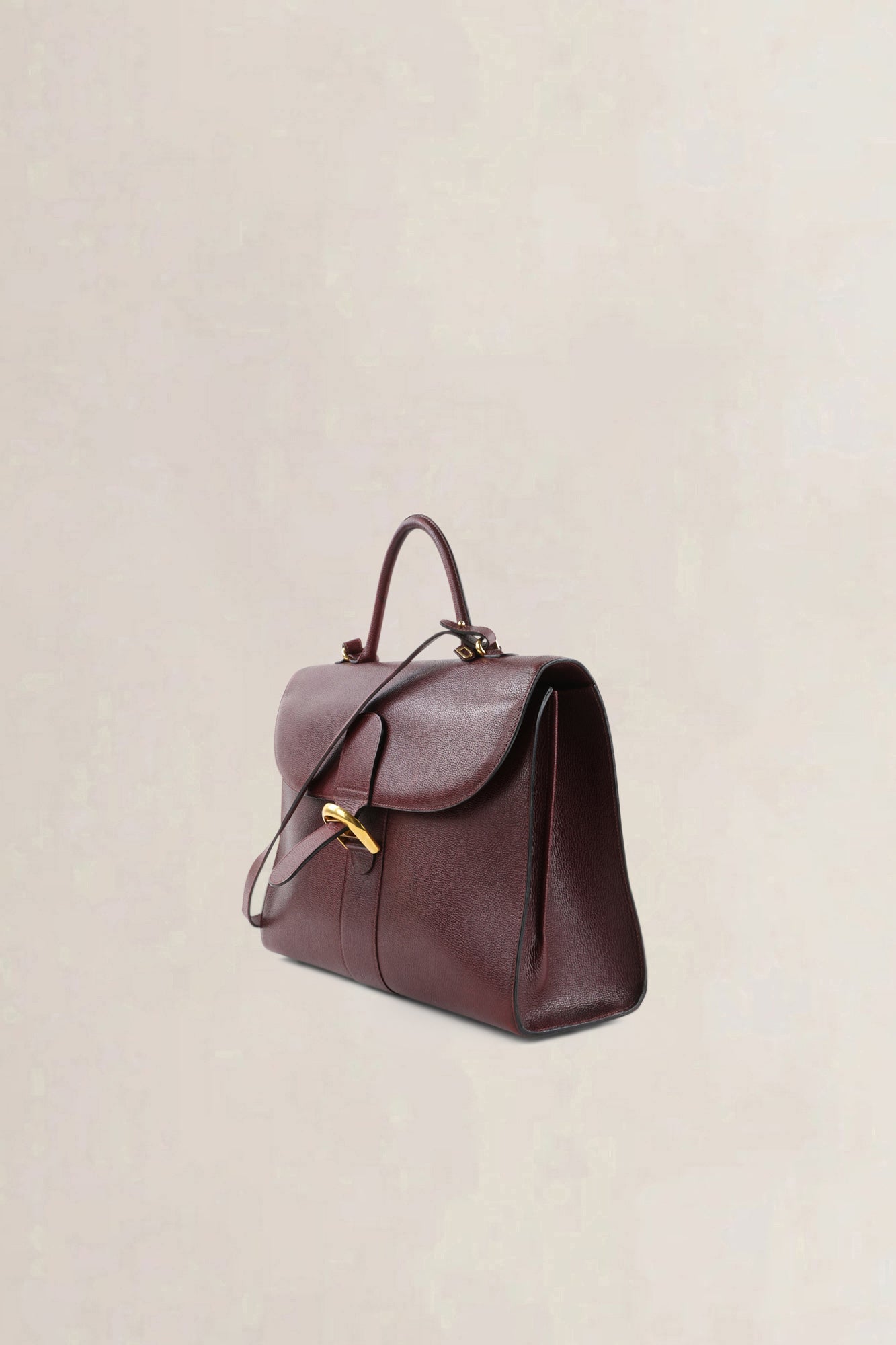 Delvaux Burgundy Jumping Calf Brillant Amethyste Briefcase Crossbody Bag