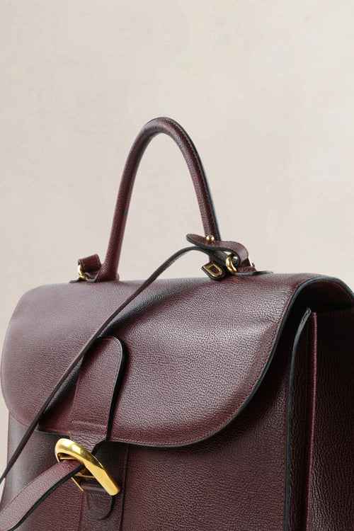 Delvaux Burgundy Jumping Calf Brillant Amethyste Briefcase Crossbody Bag
