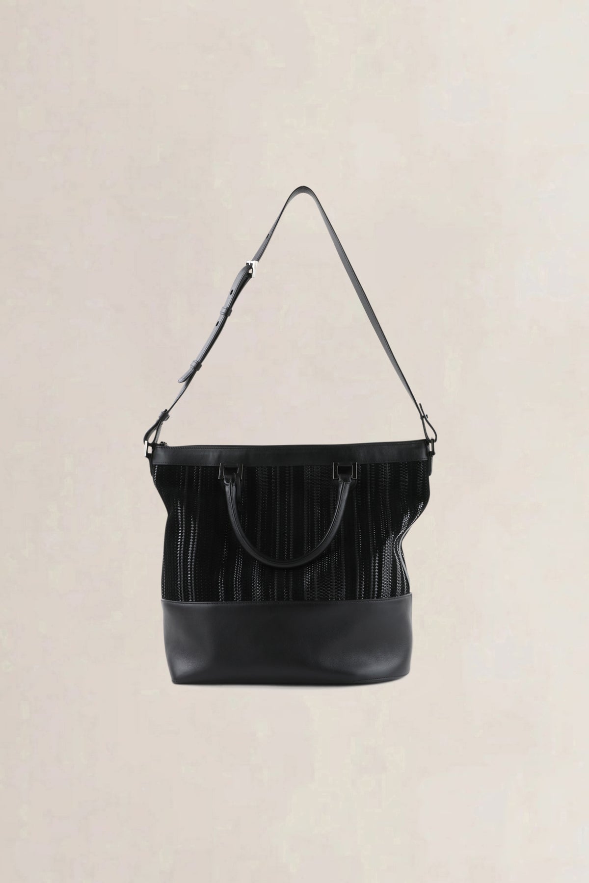 Delvaux Black Toile De Cuir Leather Shoulder Bag