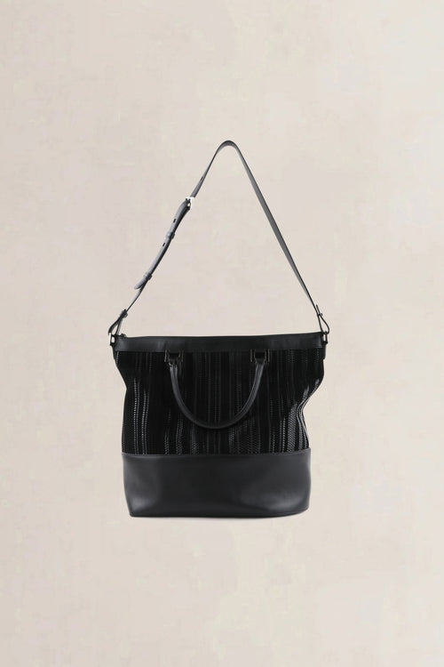 Delvaux Black Toile De Cuir Leather Shoulder Bag