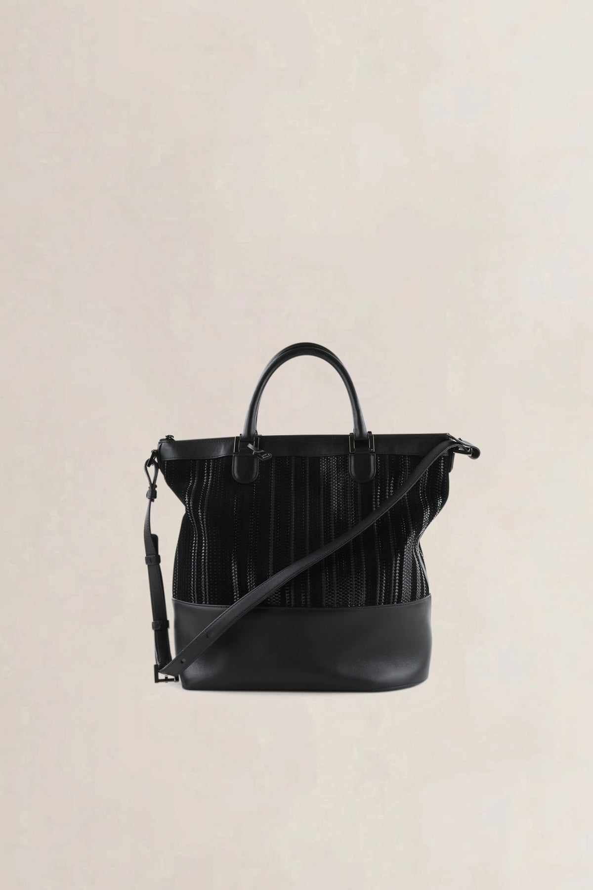 Delvaux Black Toile De Cuir Leather Shoulder Bag